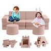 13Pcs Kids Couch, Wanan Toddler Couch Kids Sofa Couch, Kids Fold Out Couch for Playroom Bedroom, Modular Couch for Boys and Girls, Play Couch Sofa for Kids, Blue