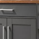 Hodedah Kitchen Cart with Spice Rack plus Towel Holder, Beech