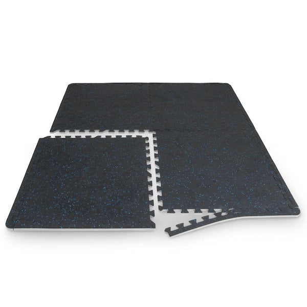 Rubber Top Thick Exercise Puzzle Mat Blue 24 in. x 24 in. x 0.75 in. EVA Foam Interlocking Tiles (6-Pack (24 sq. ft.)