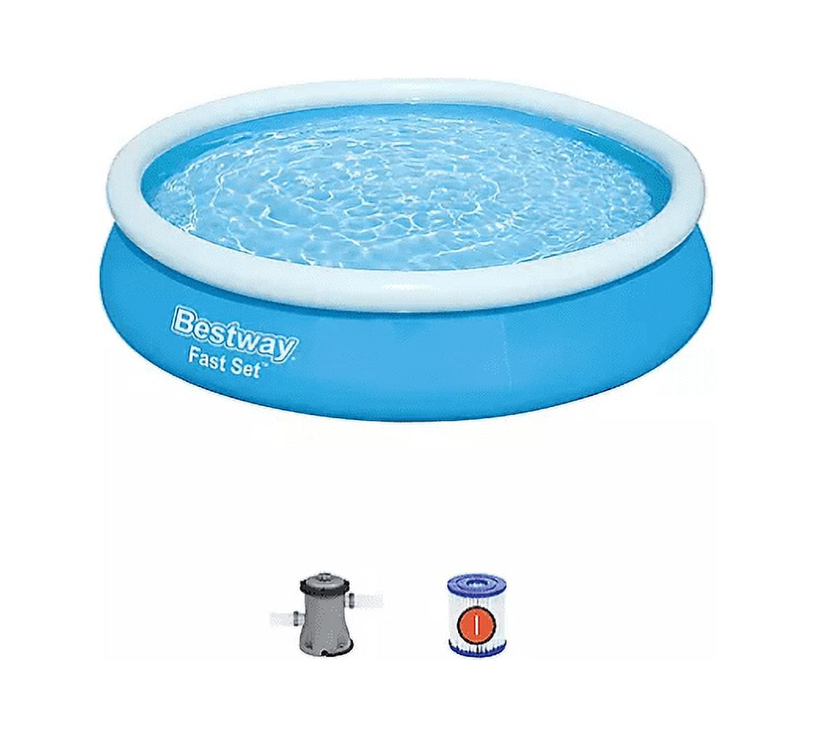 Bestway Fast Set 12 X 30 Round Inflatable Pool Set Includes filter pump