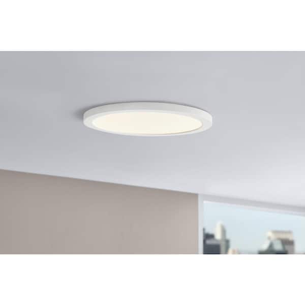 19 in. New Ultra-Low Profile Edgelit 5CCT Selectable LED Flush Mount Matte White (2-Pack)