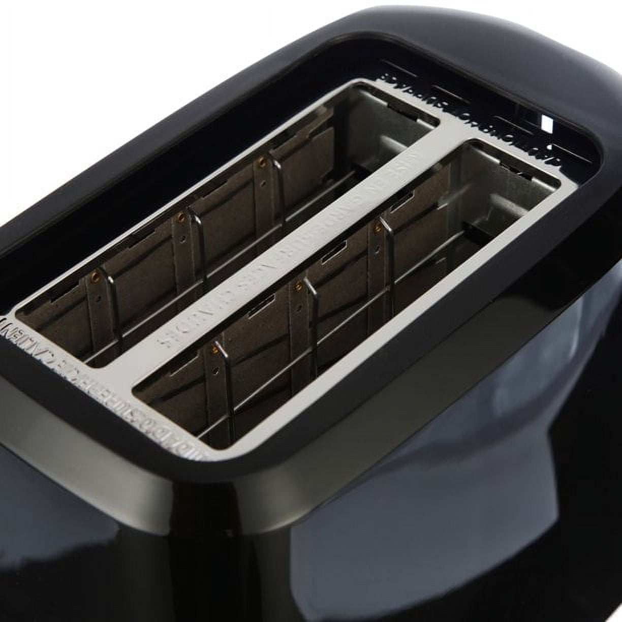 Mainstays 2-Slice Toaster, Black with 6 Shade Settings and Removable Crumb Tray