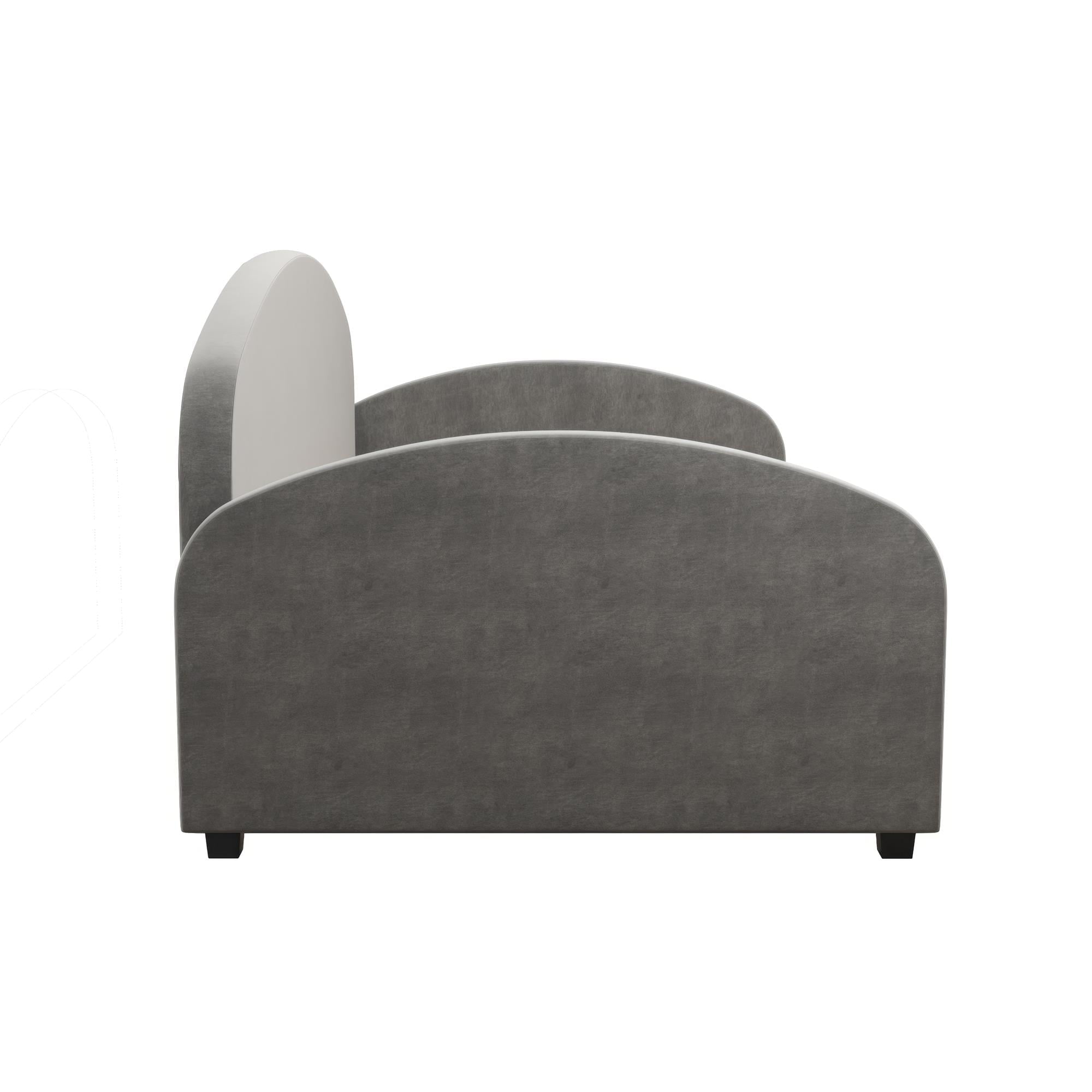 Mr. Kate Moon Upholstered Daybed Frame, Twin, Light Gray Velvet