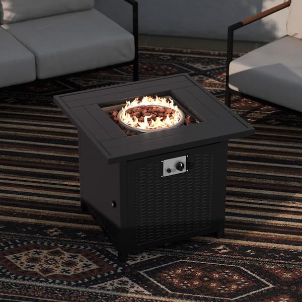 Black Steel Fire Pit Table
