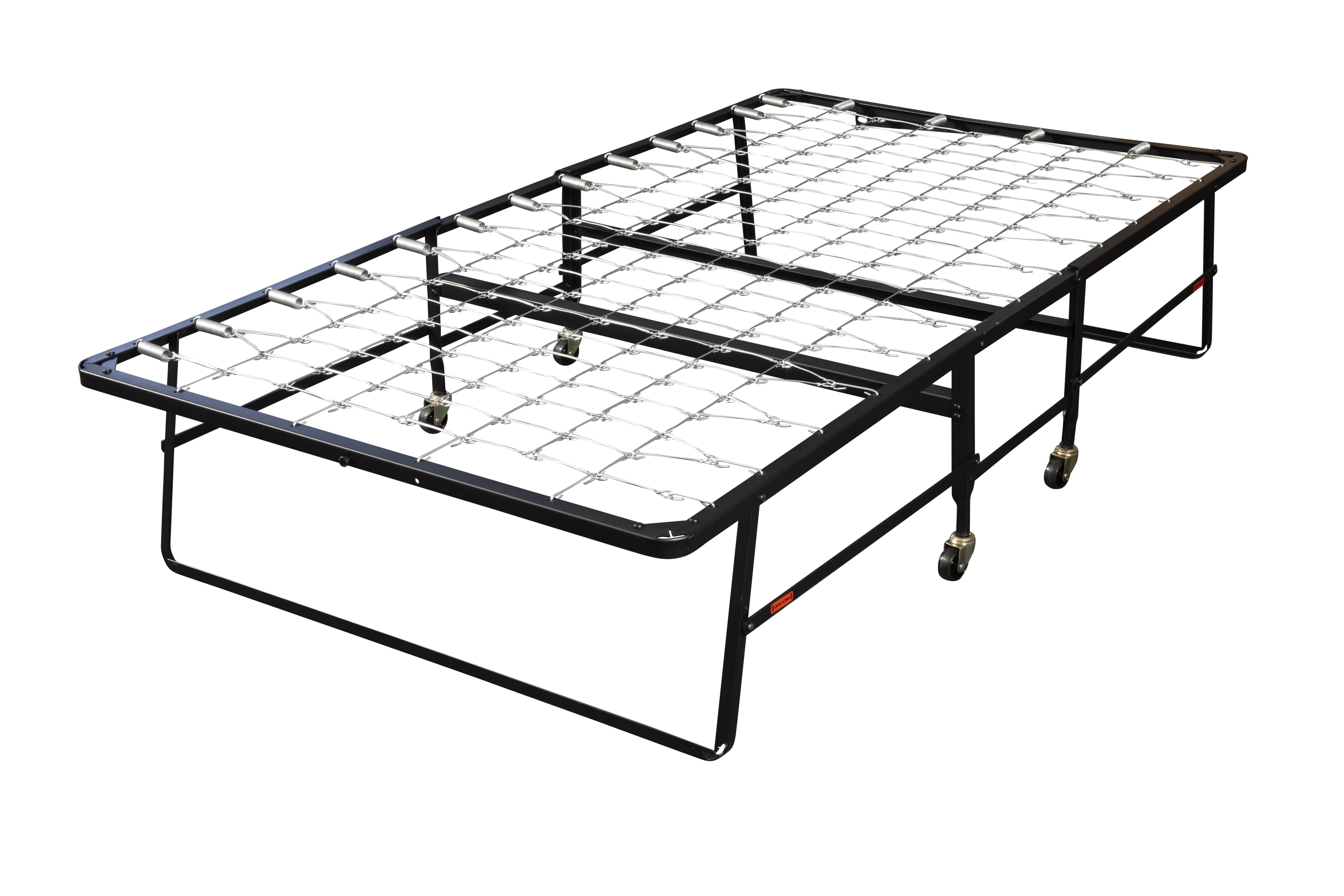 Hollywood Bed Frame Rollaway Bed Spring Mattress, Foldable with Wheels, Twin
