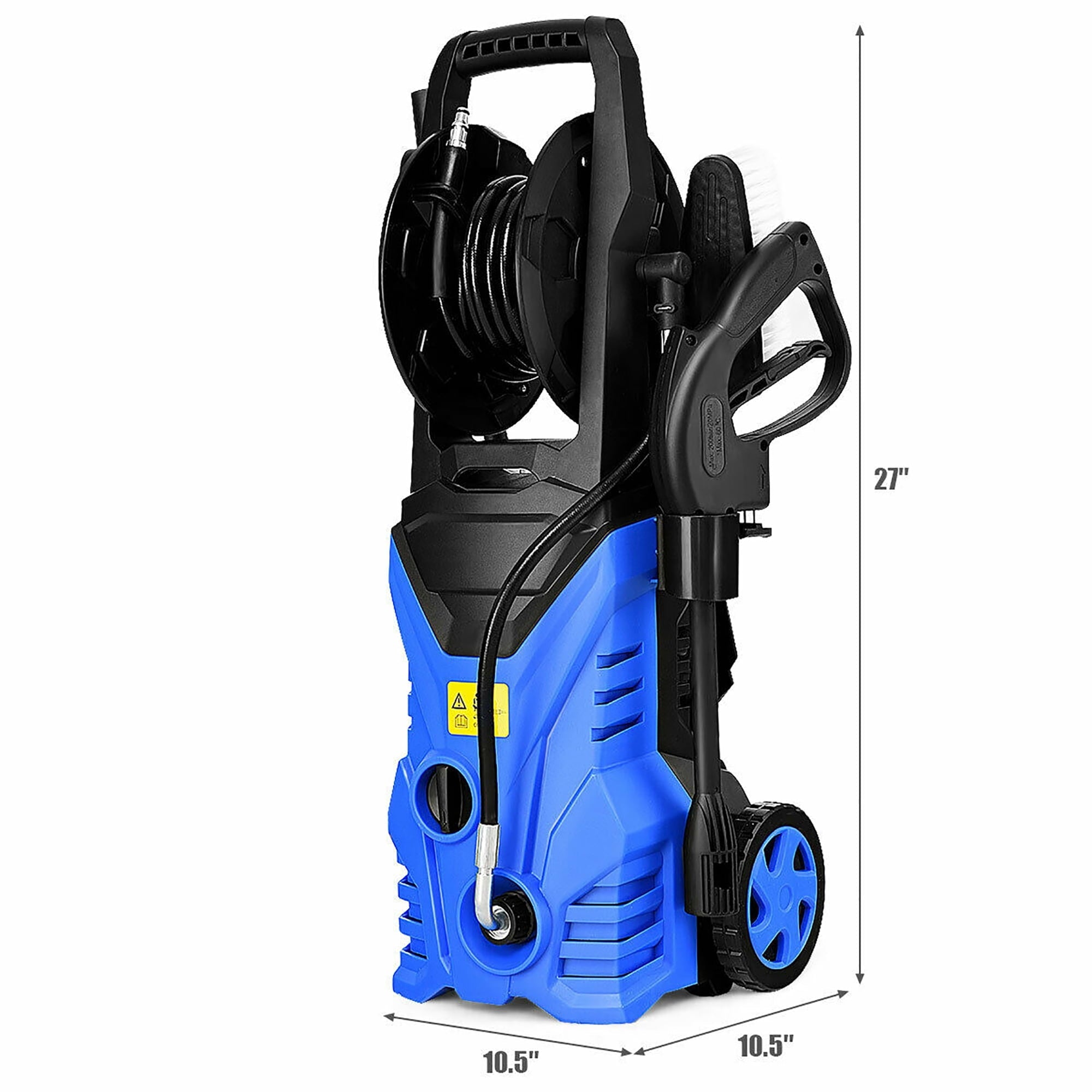 Costway 2030PSI Electric Pressure Washer Cleaner 1.7 GPM 1800W with Hose Reel Blue
