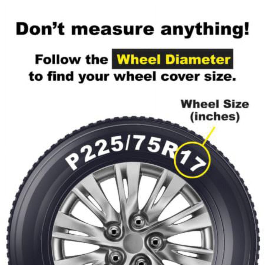 Autocraft Car & SUV Wheel Cover - Hubcaps - Classic Silver High-impact ABS - Trend - Universal - 17