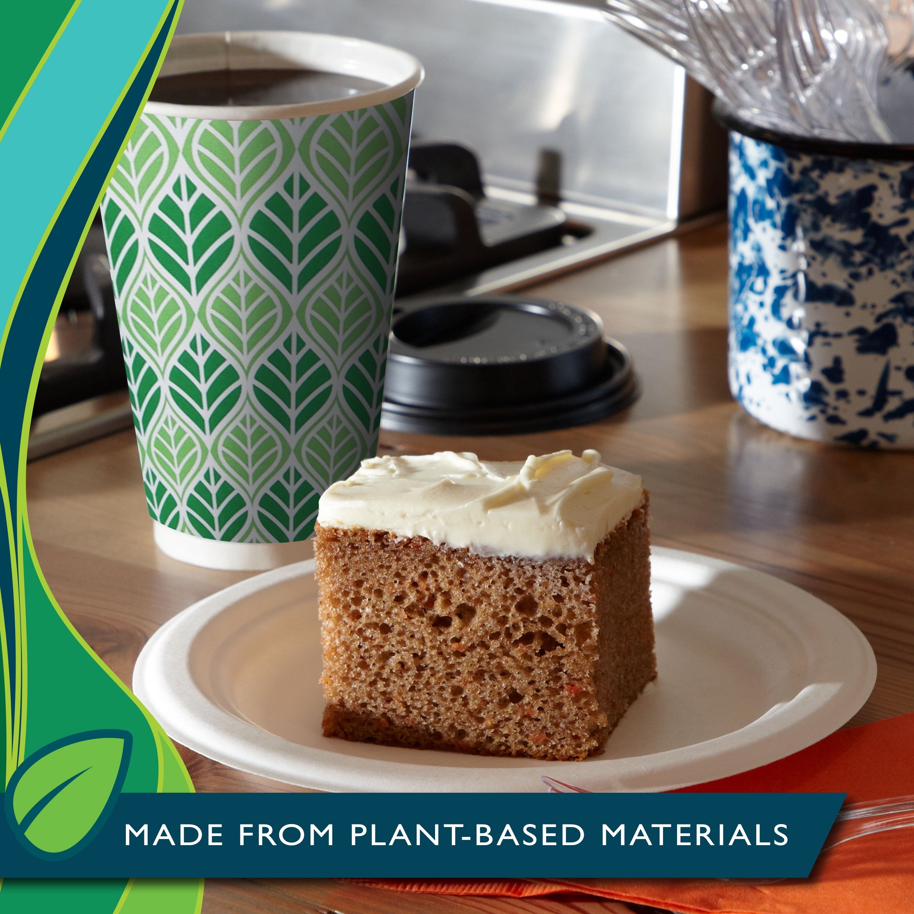 Hefty ECOSAVE Compostable Paper Plates, 6-3/4 Inch, 30 Count