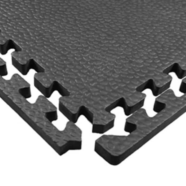 Pebble Top Black 24 in. x 24 in. x 3/4 in. Foam Interlocking Gym Floor Tile (38.75 sq. ft.) (Case of 10)