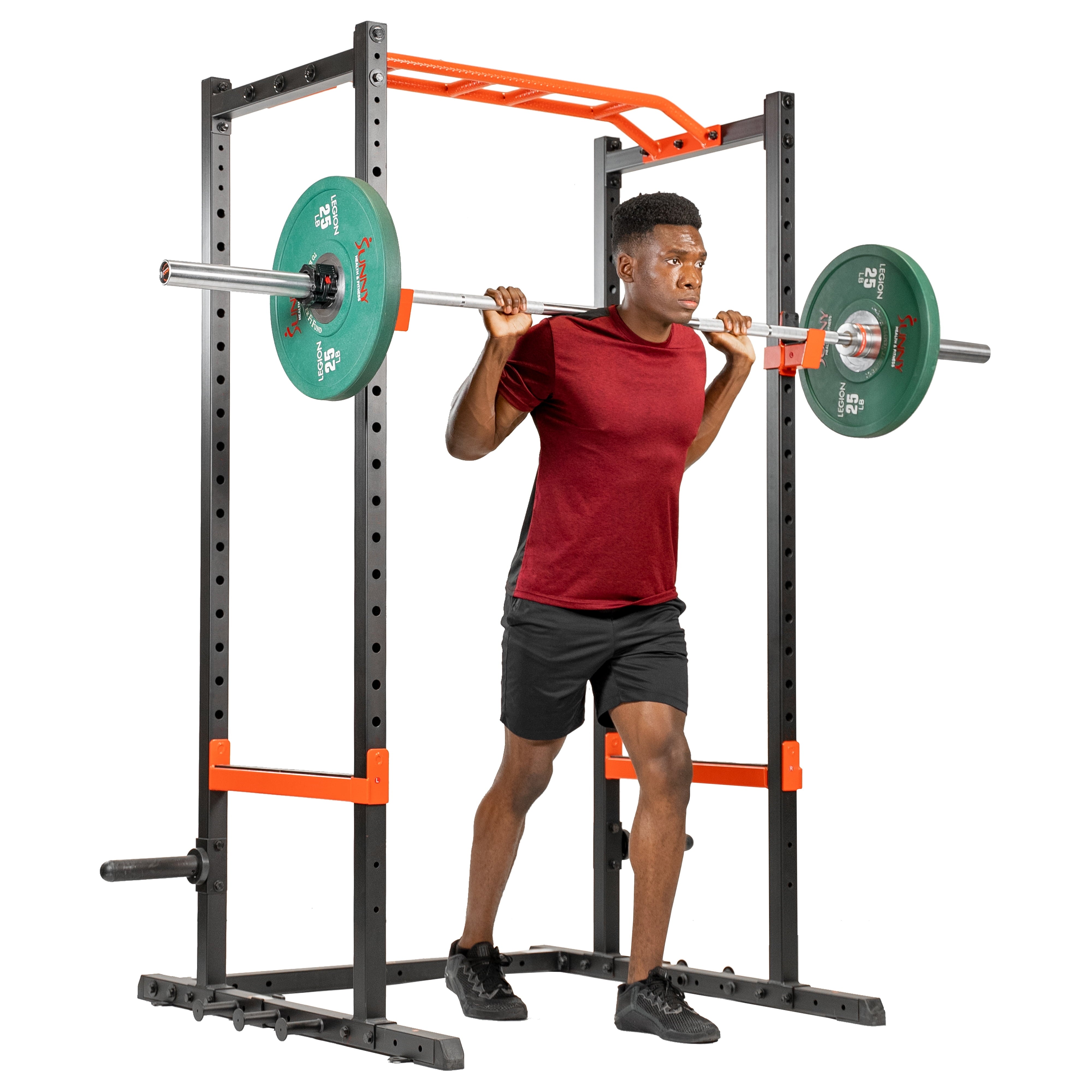 Sunny Health & Fitness Power Zone Power Rack, Home Gym Station Power Cage, Strength Exercise Equipment, SF-XF9925