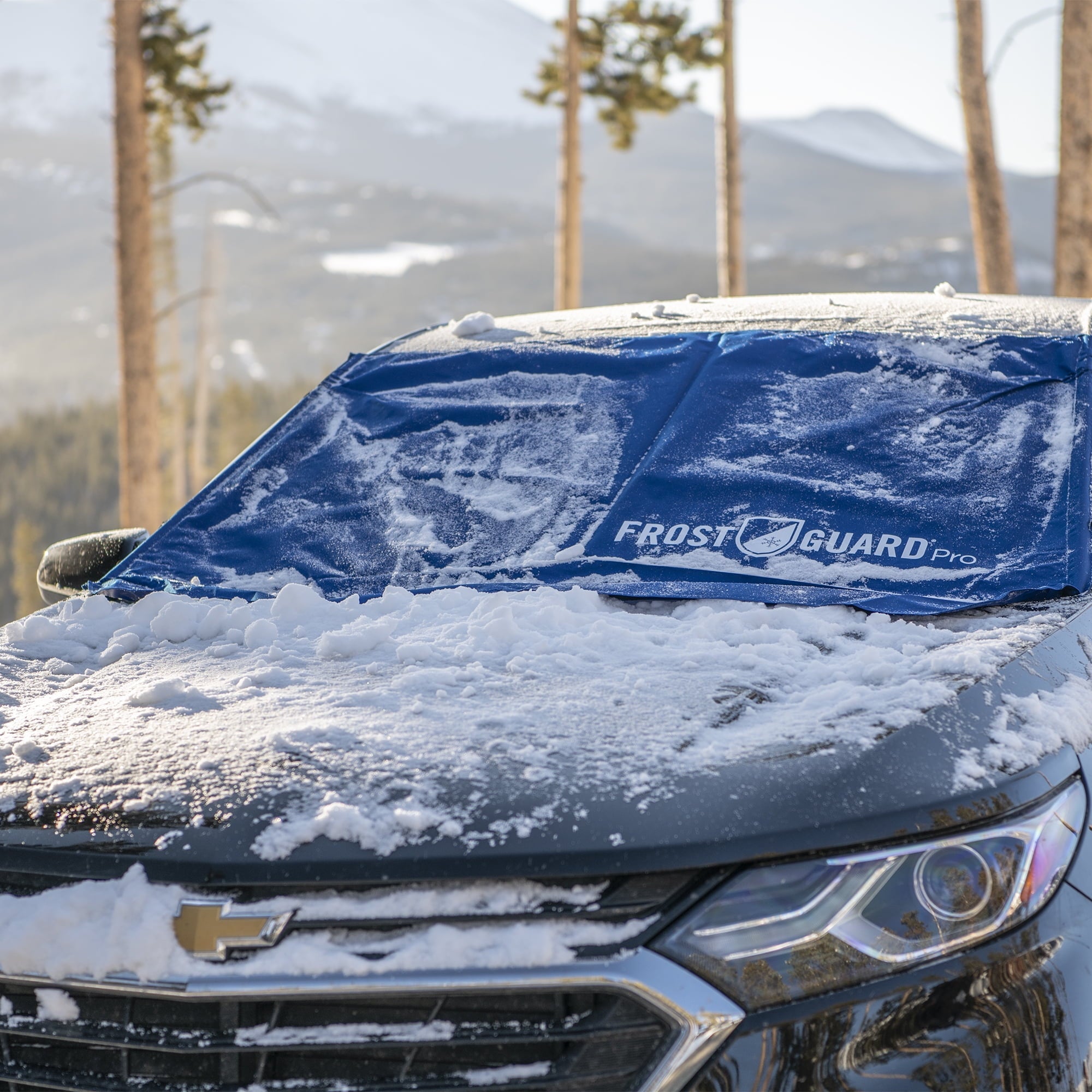 FrostGuard Pro Automotive Winter Windshield Cover - Standard Size in Indigo for Cars and Smaller SUVs - Shades
