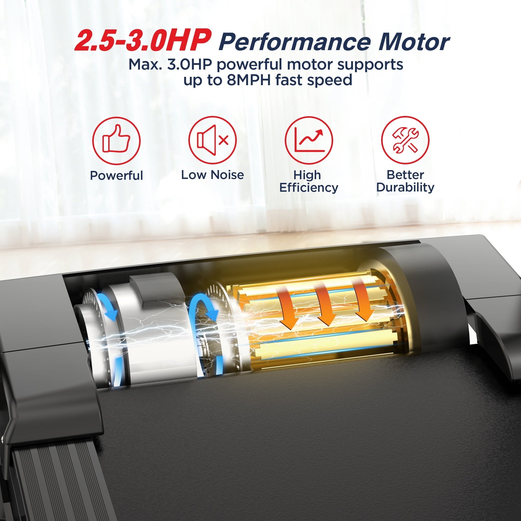 Folding Treadmill Clearance for Home with Adjustable Incline, Smart APP, 8MPH Speed, 250lbs, HiFi Bluetooth Speakers, 15 Programs 3 Modes, 3.0HP Foldable Compact Treadmill Walking Running Machine