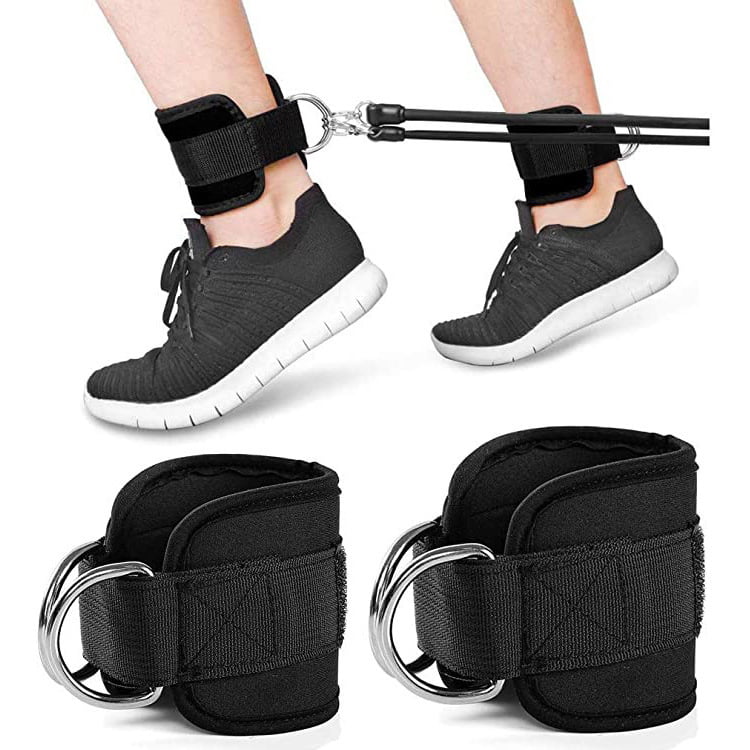 1 Pair Ankle Straps for Cable Machine Kickbacks, Glute Workouts, Lower Body Exercises - Adjustable Leg Straps with Neoprene Padding