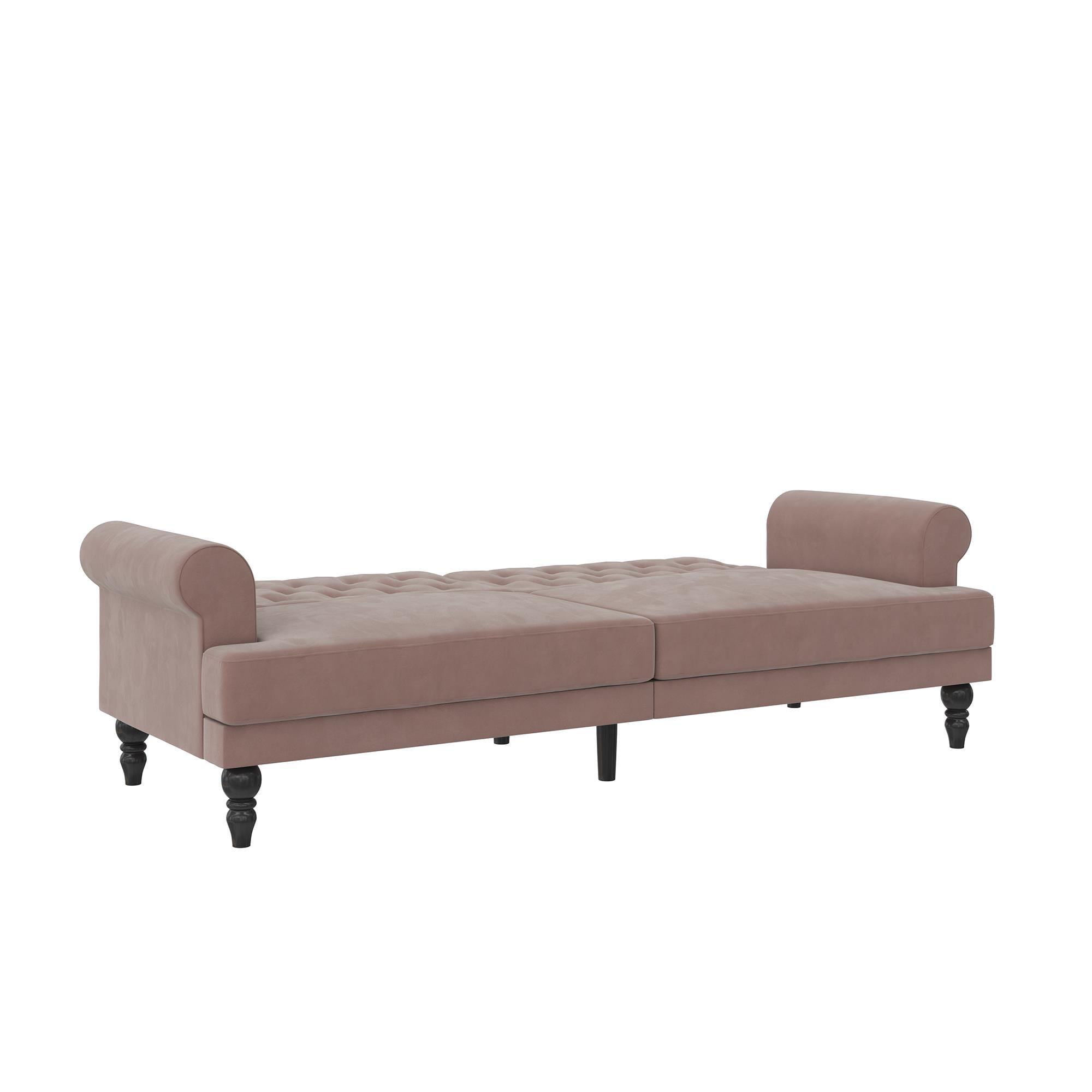 Novogratz Cassidy Upholstered Futon, Blush Velvet
