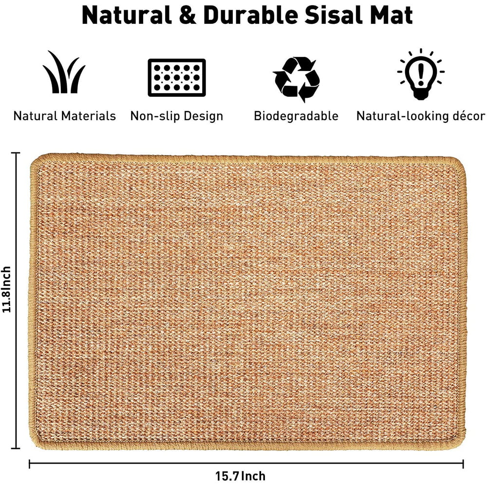 Cat Scratching Mat, Natural Sisal Mat, Anti-Slip Cat Scratch Pad, Cat Scratcher Cat Toys, Protect Carpets and Sofas, Random Color