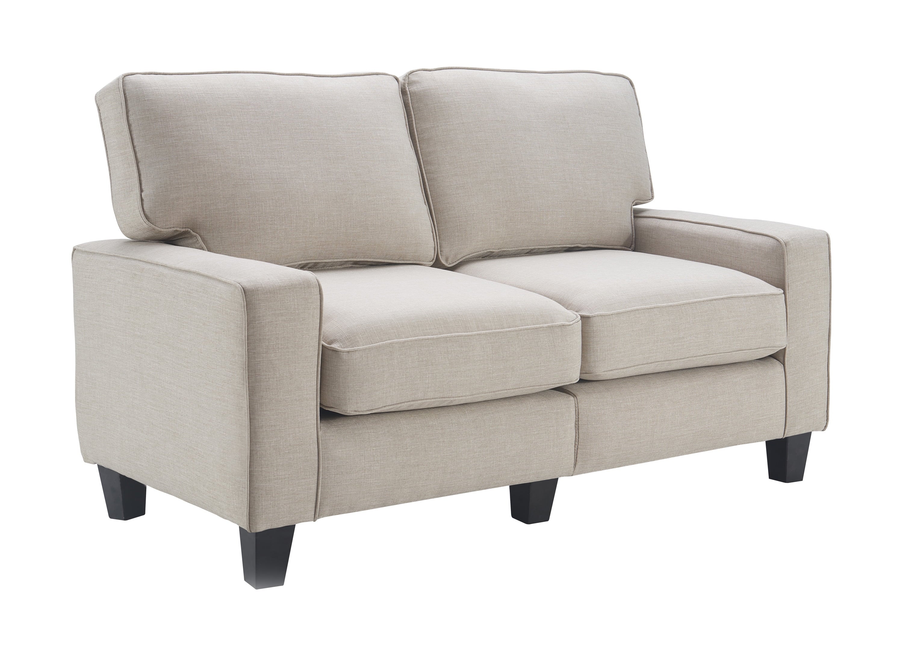 Serta Palisades Modern Track Arm 61-inch Loveseat, Gray Fabric