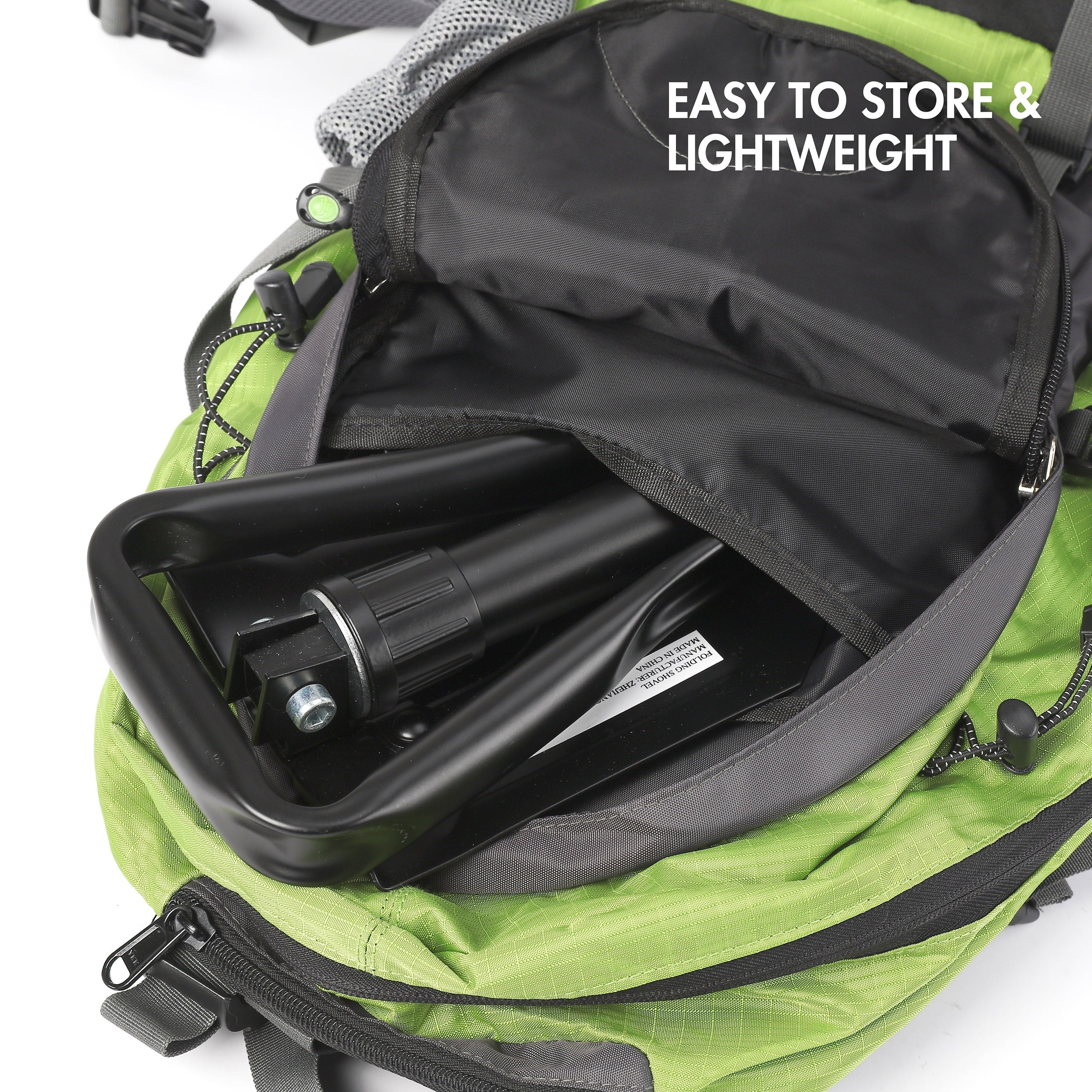 Ozark Trail Heavy Duty Steel Folding Shovel, Black, Model 4803