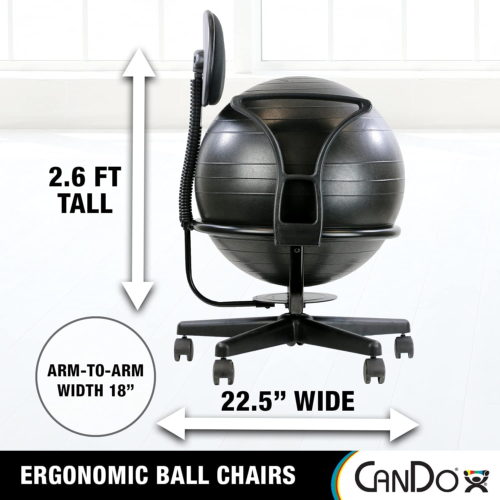 Metal Ball Chair - Inflatable Ergonomic Active Seating Exercise Ball Chair with