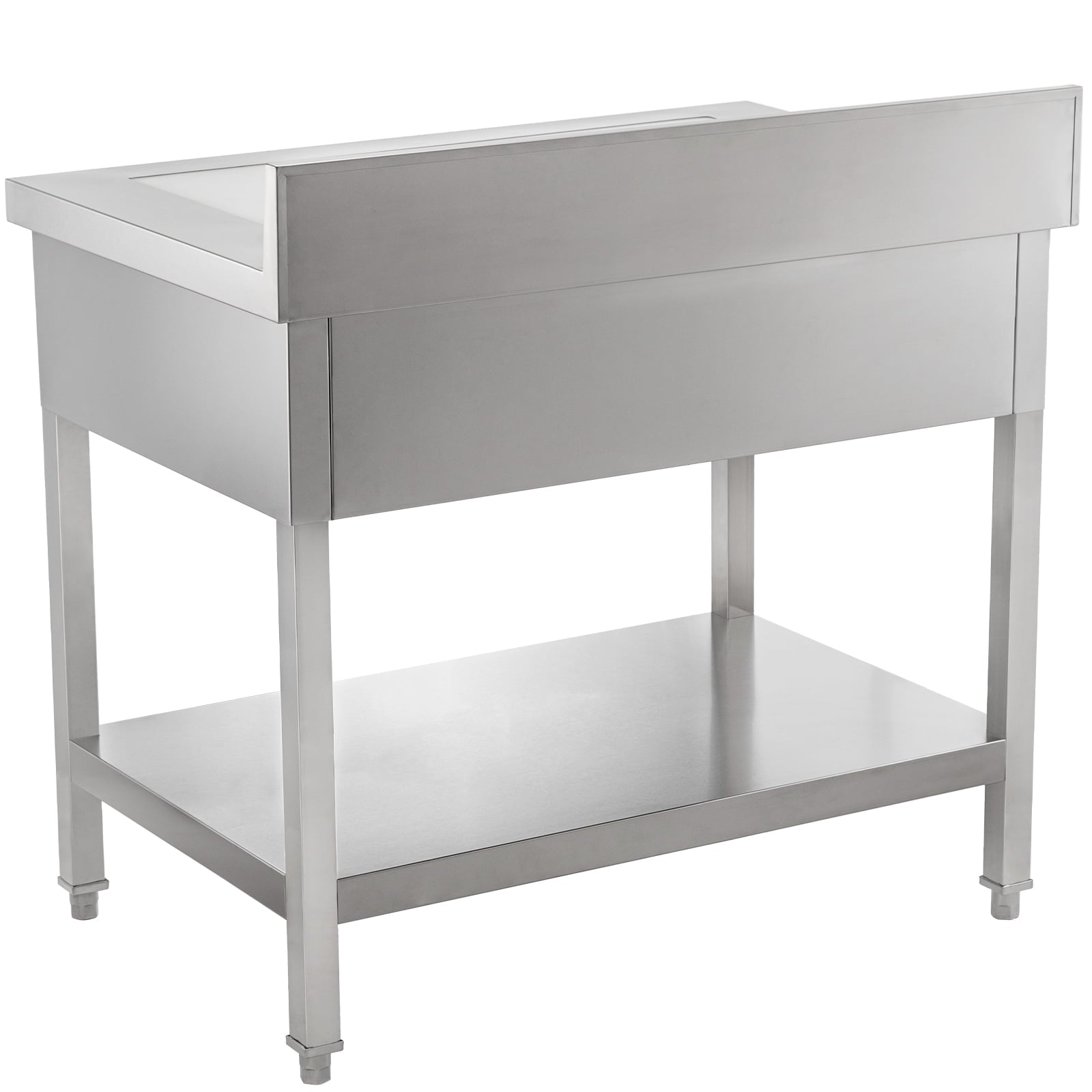 Commercial Work Table Workstation 24 x 42 Inches Commercial Food Prep Work Table with 2 Drawers, Undershelf and Backsplash, 992 lbs Load Stainless-Steel Kitchen Island for Restaurant, Home and Hotel