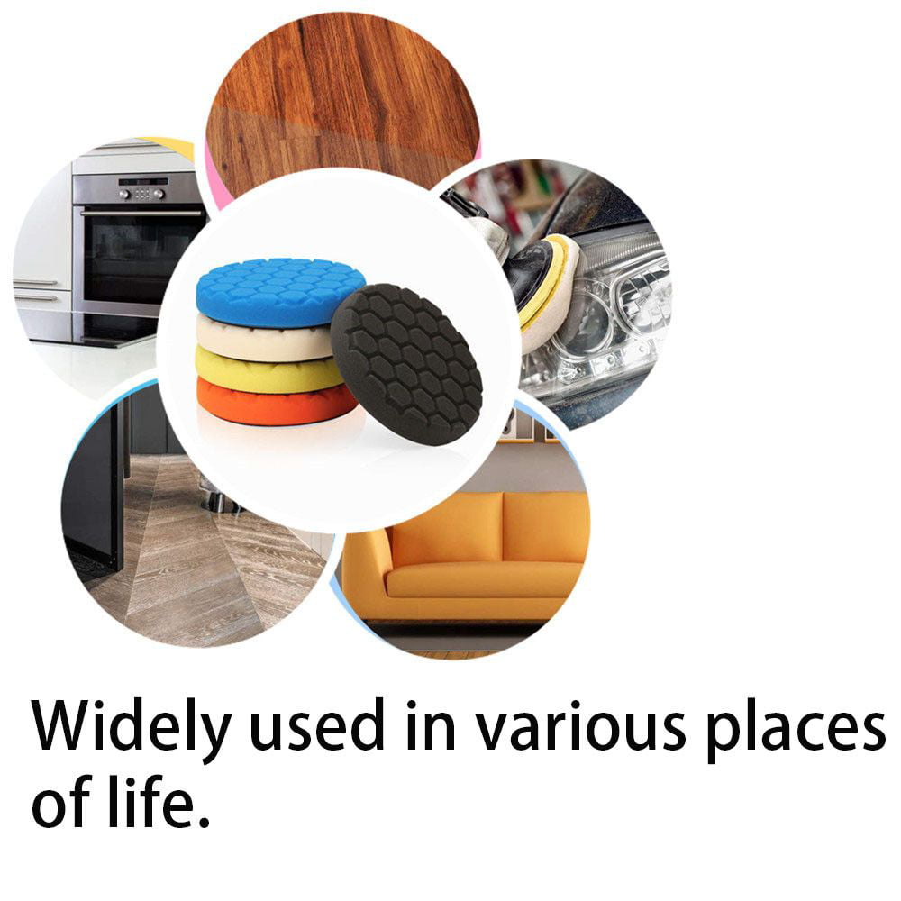5Pcs 6 Inch Backing Plate Compound Buffing Sponge Pads Polishing Pads Kit