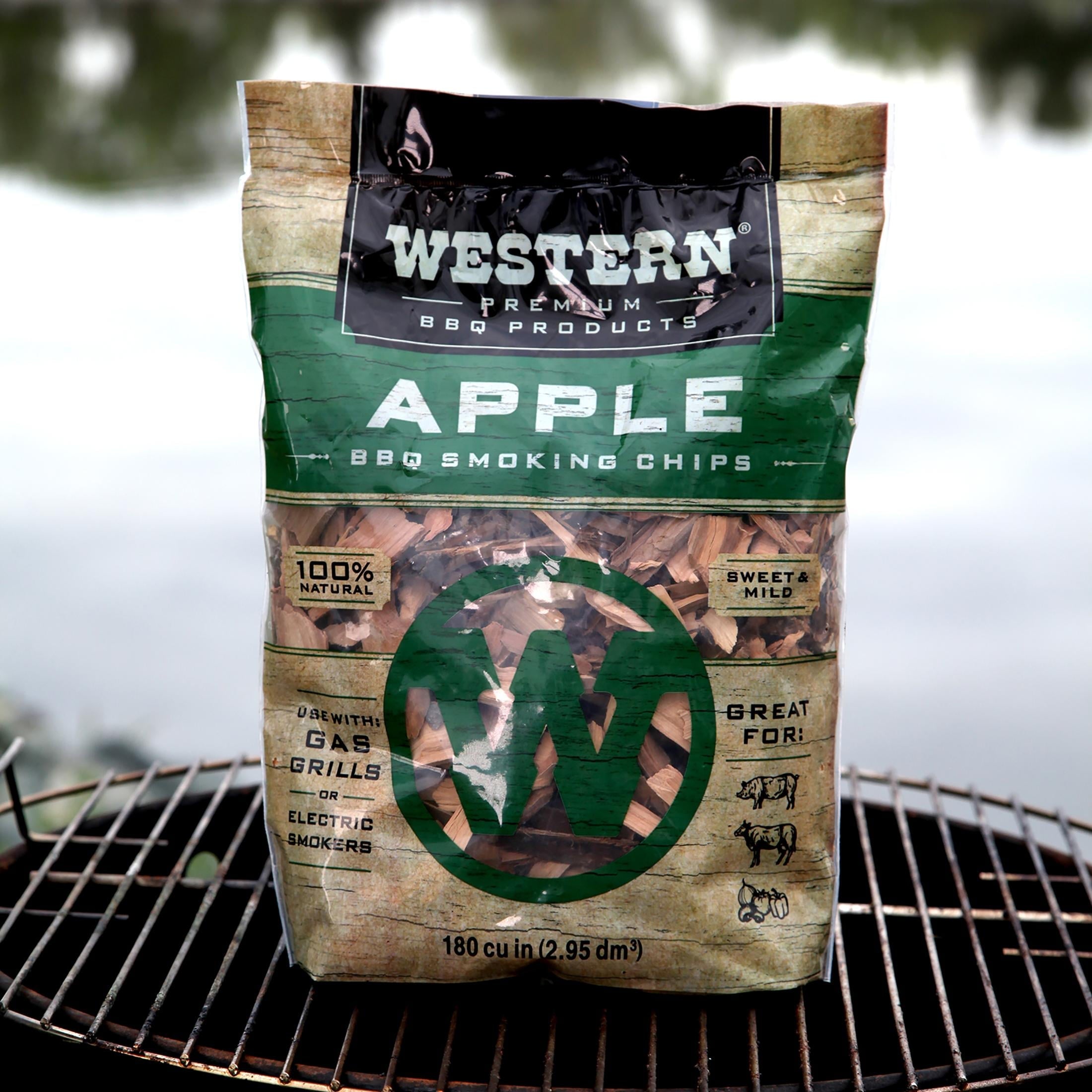 Western Premium BBQ Products Apple BBQ Smoking Chips, 180 cu in