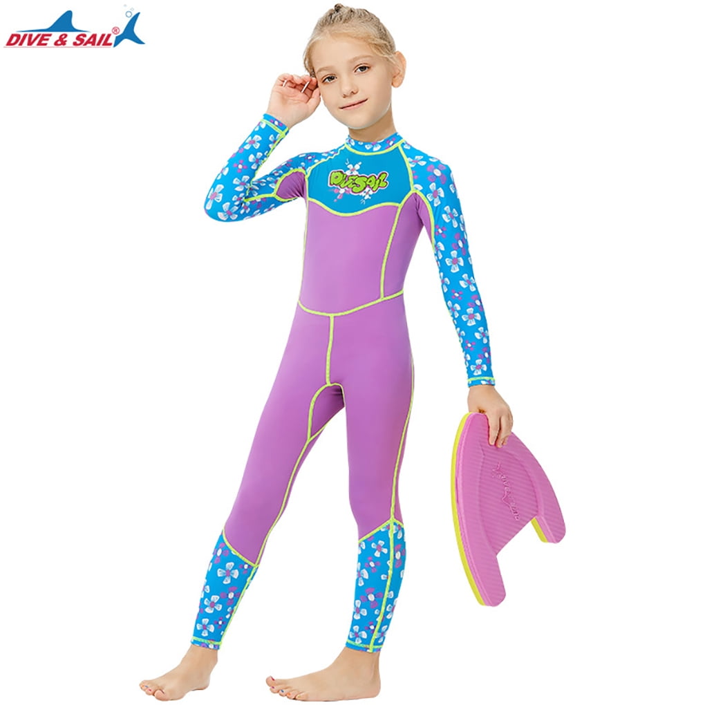 Wetsuits Thermal Diving Suit Girls Full body Swimsuit Anti\-jellyfish Purple M