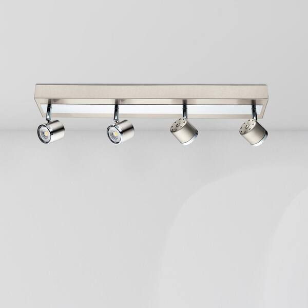 Pierino 2 ft. Satin Nickel and Chrome Integrated LED Track Lighting Kit with Adjustable Heads