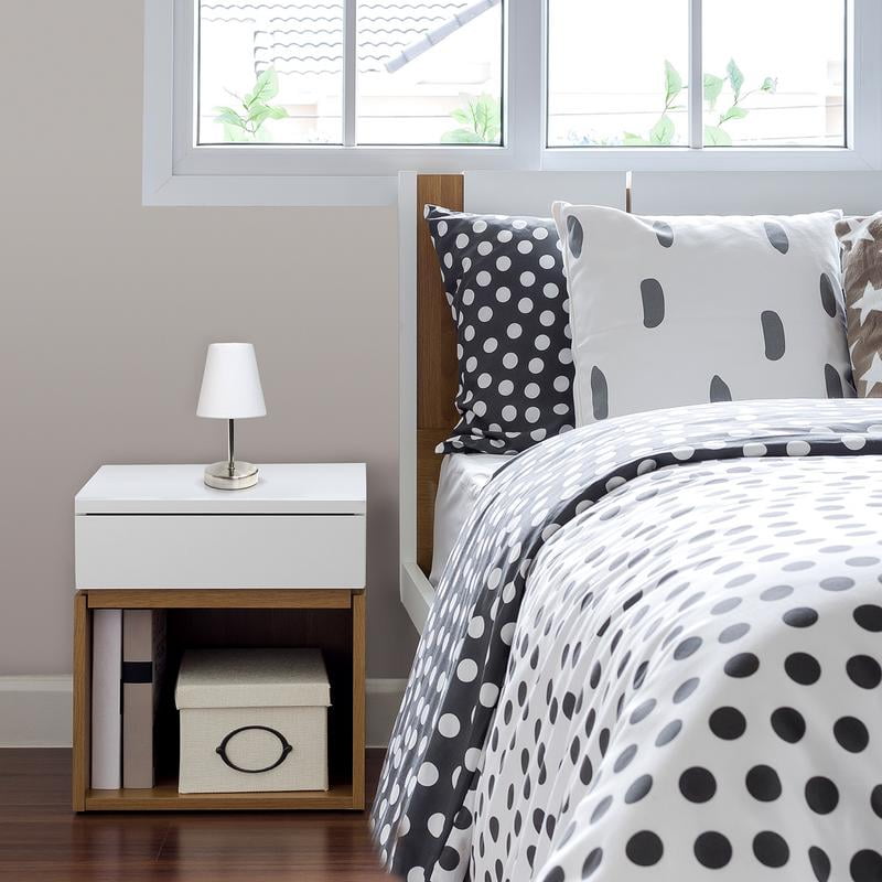 Simple Designs Sand Nickel Mini Basic Table Lamp with Fabric Shade