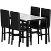 uhomepro 5-Piece Dining Room Table Set for 4 Person, Elegant Dining Table Set, Home Kitchen Table with 4 PU Leather Chairs and Metal Dining Room Modern Furniture