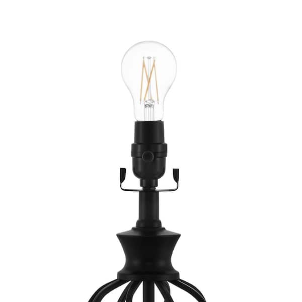 Mix and Match 18 in. H Matte Black Twisted Cage Table Lamp Base