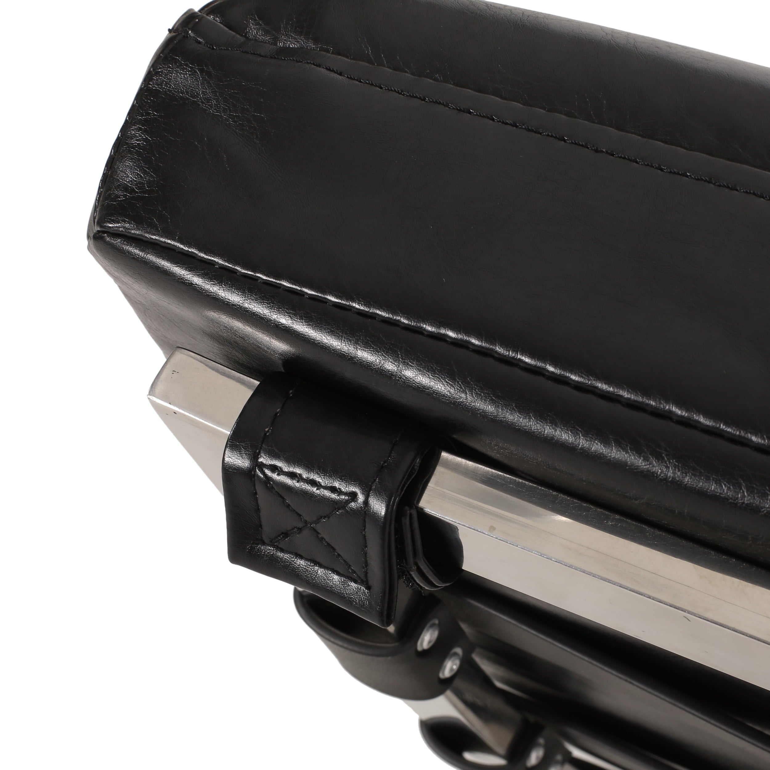 Zarae Modern Channel Stitch Chaise Lounge, Midnight Black and Silver