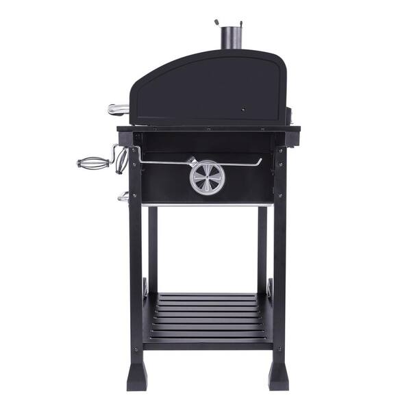 Deluxe 30 in. Charcoal Grill, BBQ Smoker Picnic Camping Patio Backyard Cooking, Black