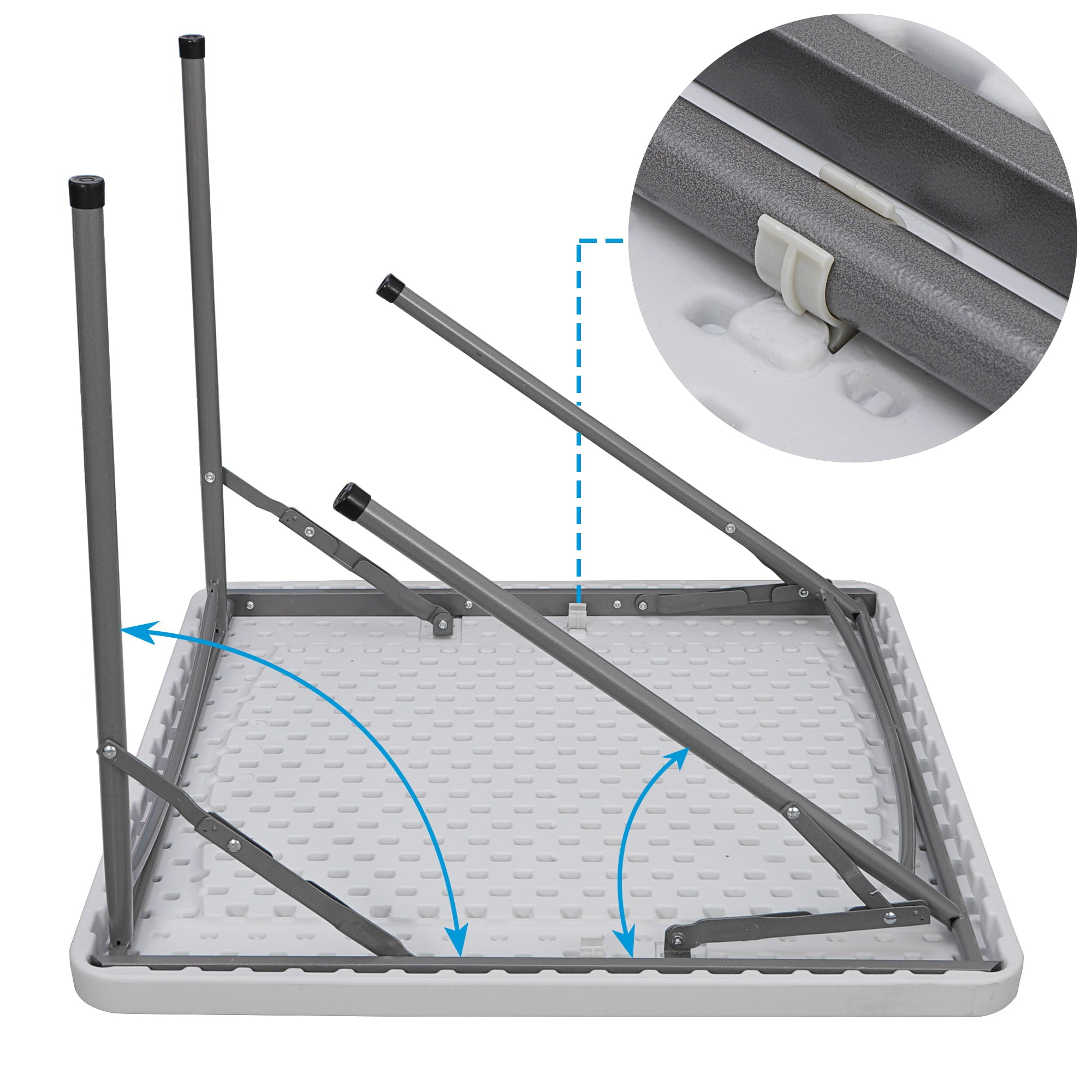 Segawe Camping Table, White, 3 ft, 3 ft