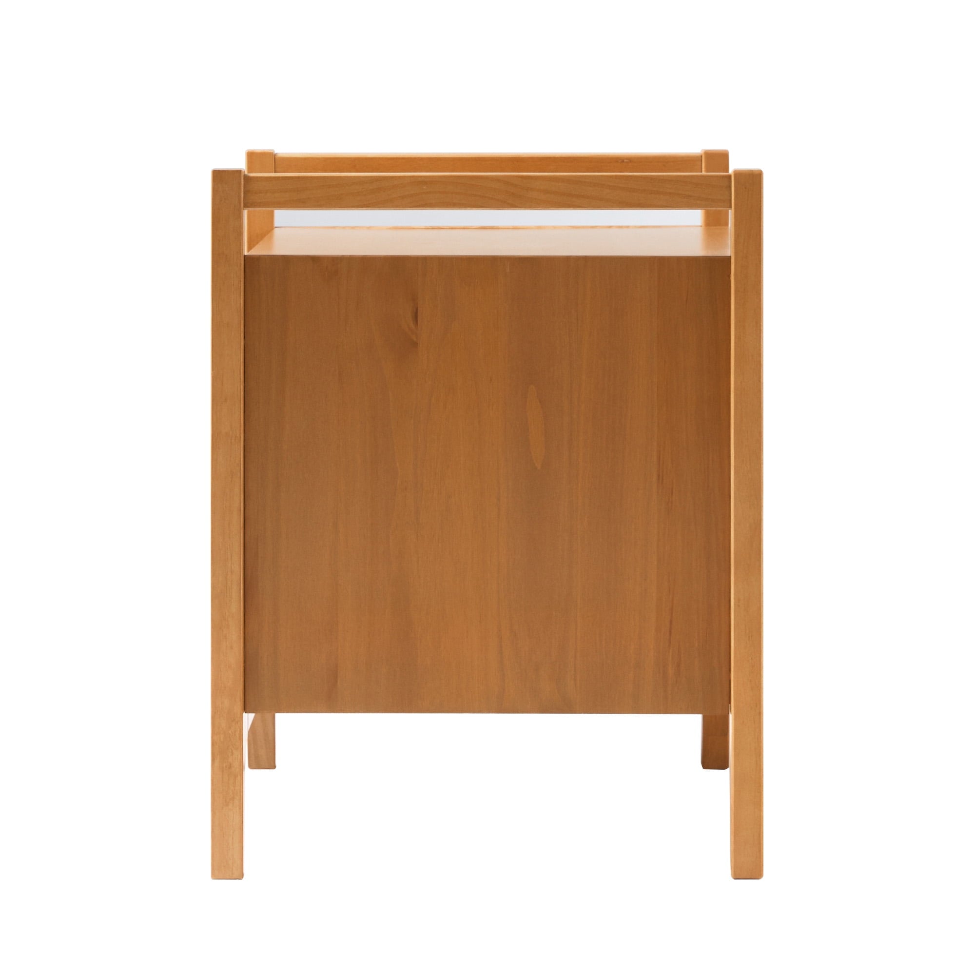 Walker Edison Mid-Century Modern Solid Wood 2-Drawer Nightstand, Caramel