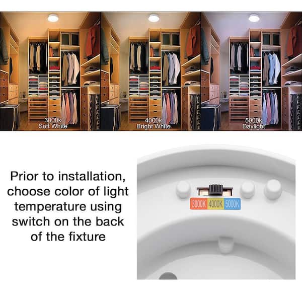 Spin Light 7 in. Closet Light LED Flush Mount Ceiling Light 3000K 4000K 5000K Selectable Laundry Room Hallway Stairway