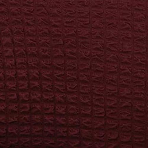 Subrtex Stretch 1-Piece Pleated Ruffled Skirt Sofa Slipcover, Wine