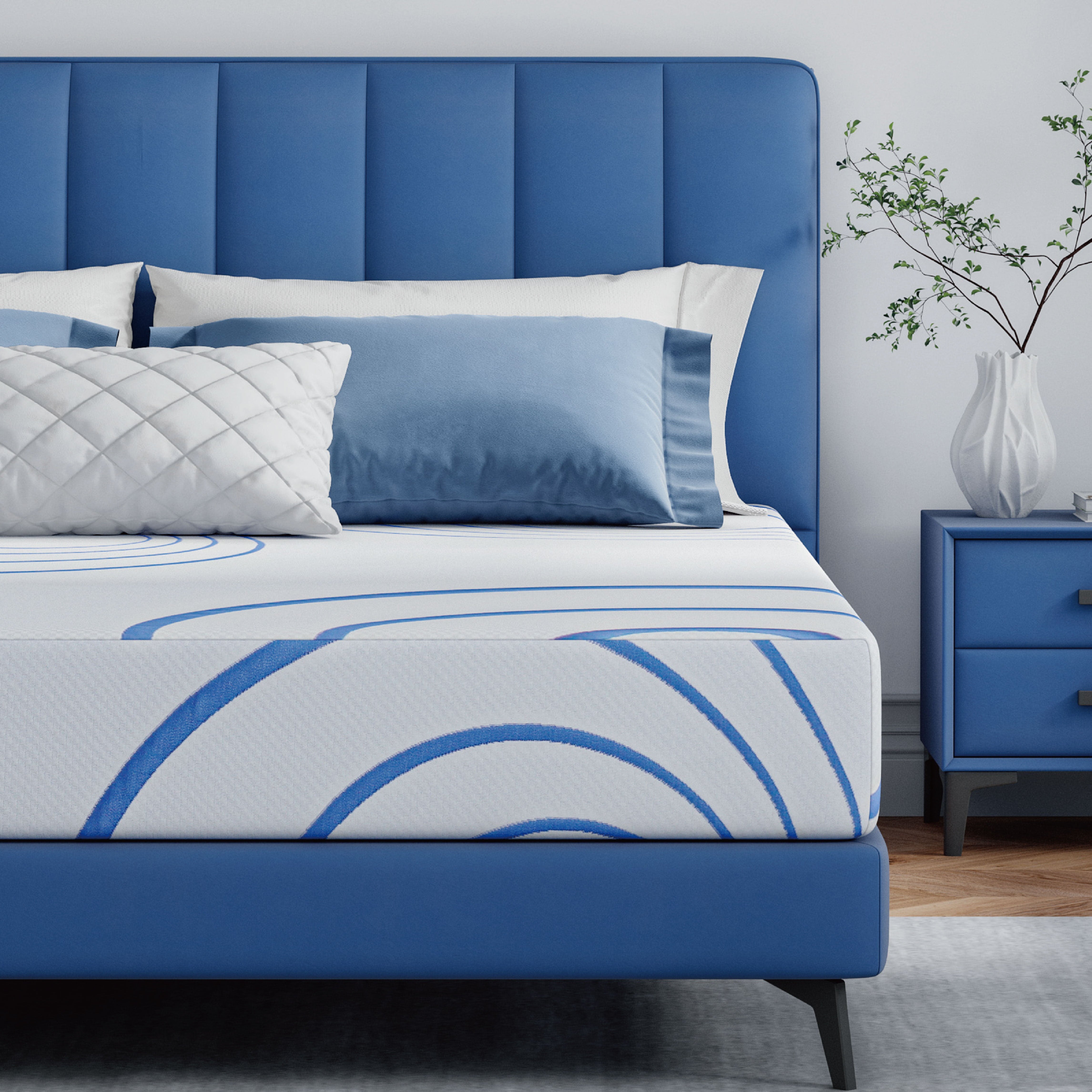 Ego Charcoal 8 inch Memory Foam Mattress with Gel, Twin Mattress in a Box, Medium