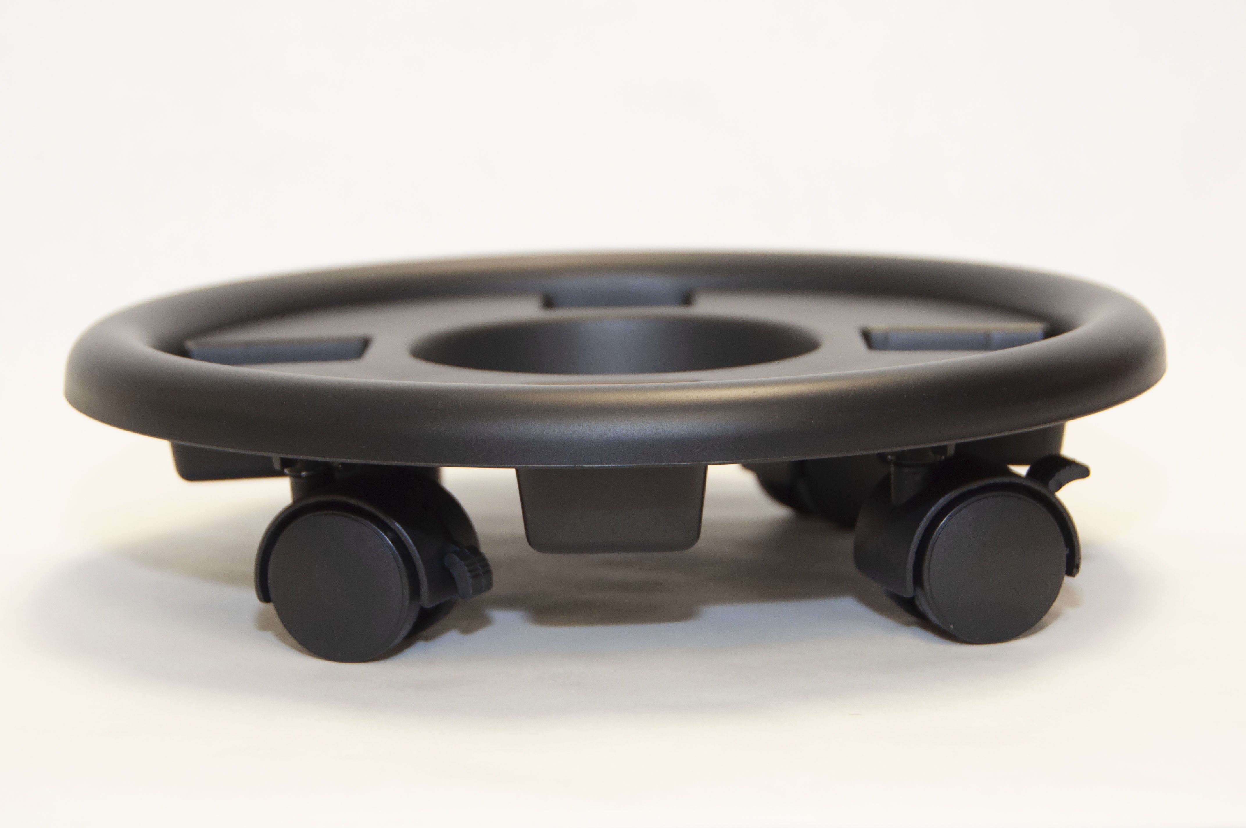 Mainstays 14.5 inch Round Resin Black Plant Caddy