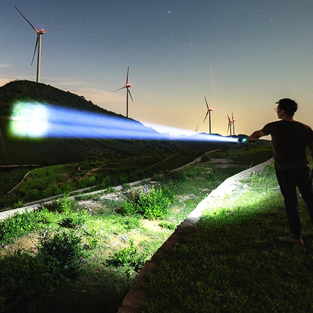 Rechargeable LED Flashlights High Lumens, Super Bright Tactical Handheld Flash Light, 5 Modes, Zoomable, Waterproof, Long Lasting, for Camping, Hiking, Emergencies