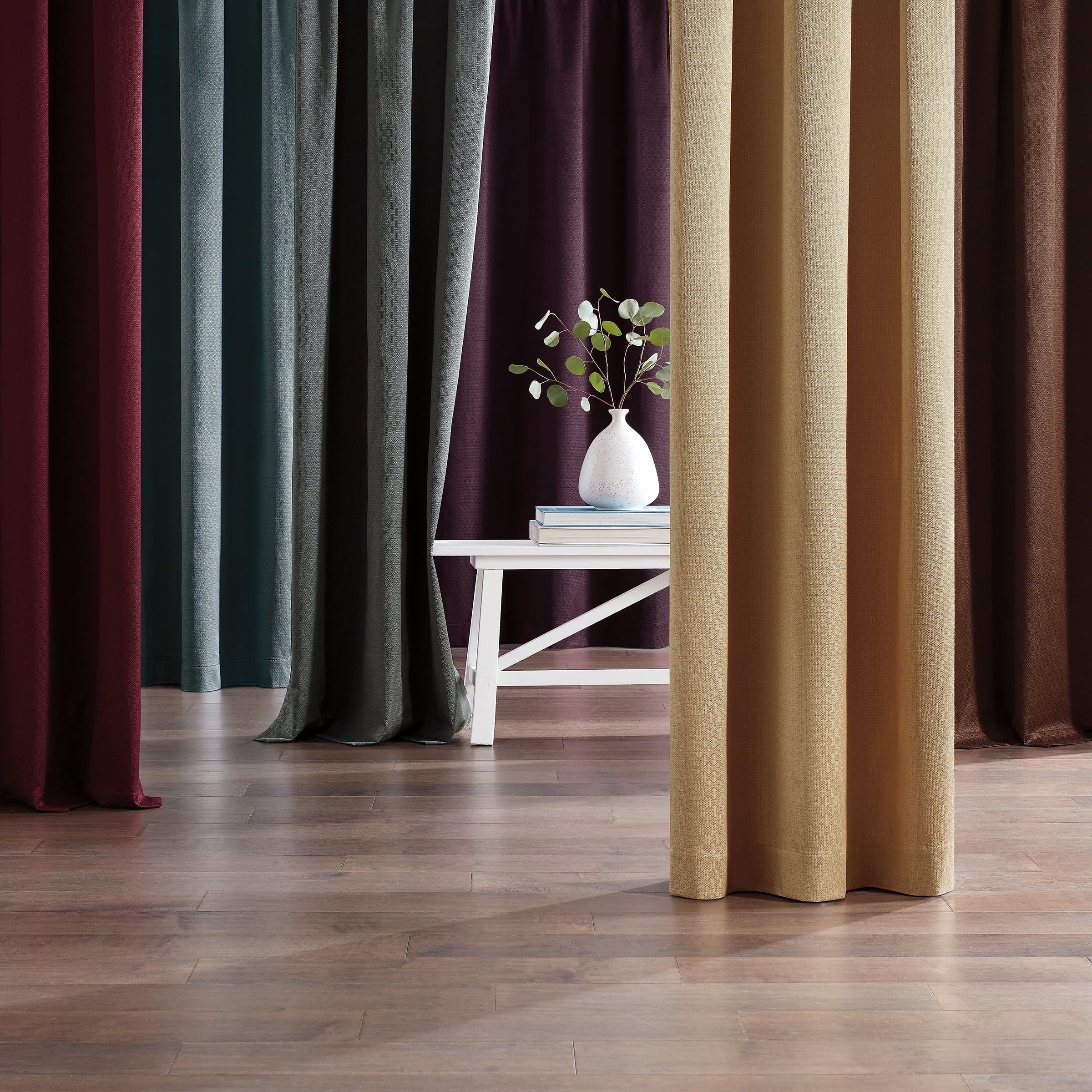 Eclipse Canova Solid Room Darkening Rod Pocket Single Window Curtain Panel, Burgundy, 42 x 63