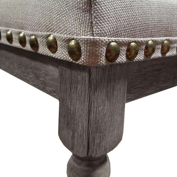 Eva 26 in. Backless Weathered Grey Wood Counter Height Stools (Set of 2)