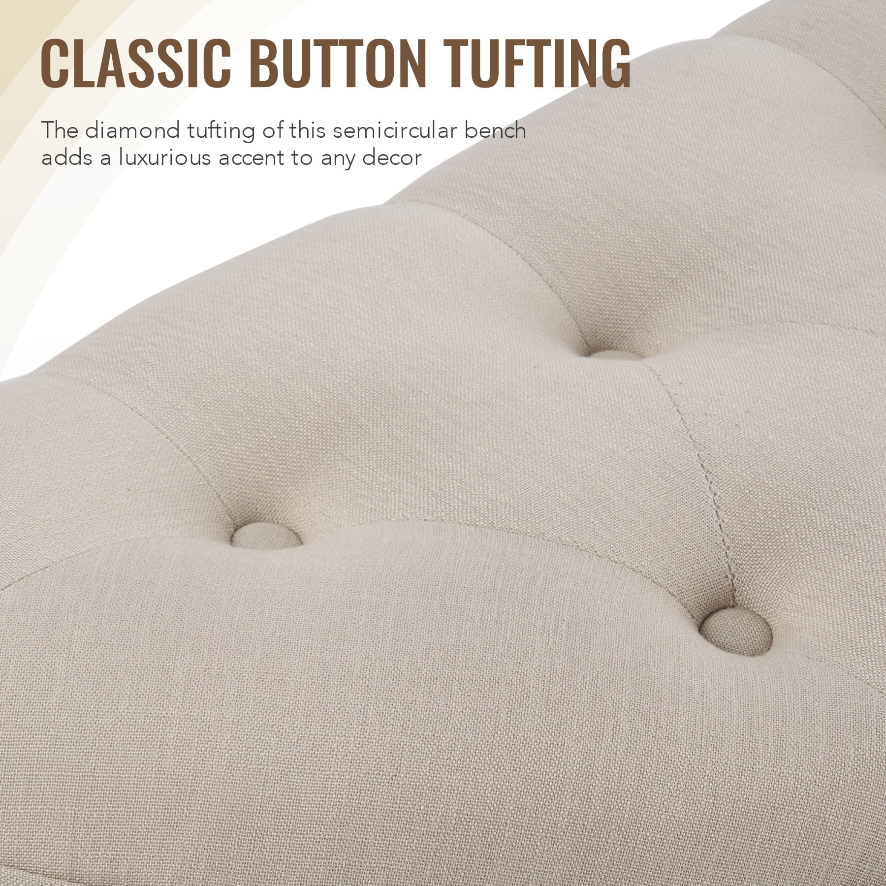 Upholstered Entryway Bench Piano Shoe Ottoman Bench with Fabric Cushion Cover