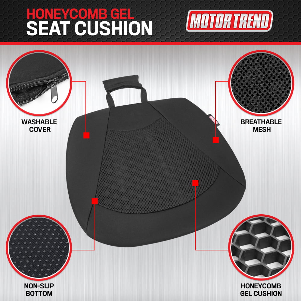 Motor Trend Honeycomb Seat Cushion - Non-Slip Bottom Mesh-Office Chair -Sciatica & Back Pain Relief