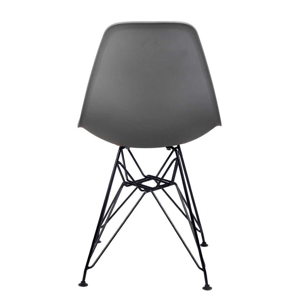 GIA Design Group Dark Gray Dining Room Kitchen Chairs with Black Legs,Set of 6