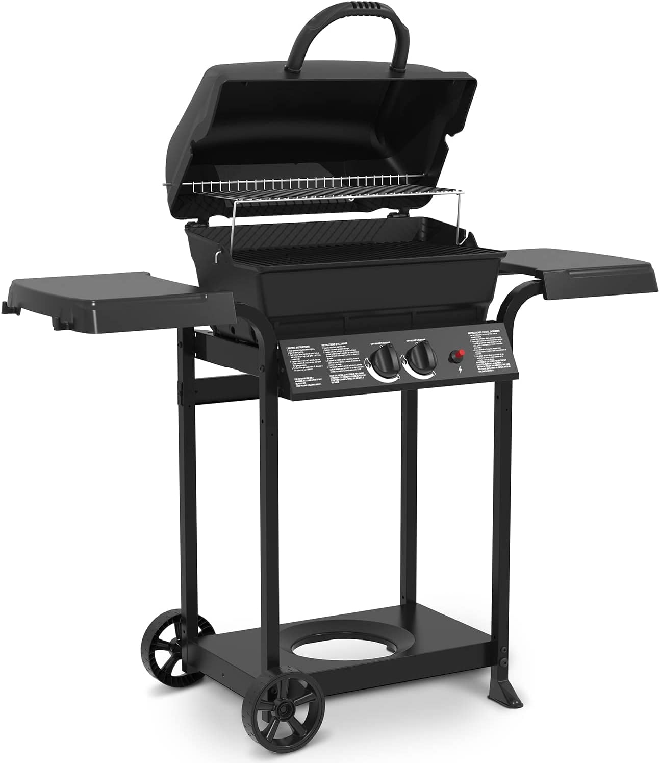broil-mate 24025BMT Gas Grill, 25000 Btu, LPG Fuel, 2 Burners, 240 sq-in Primary Cooking Area, 44 in
