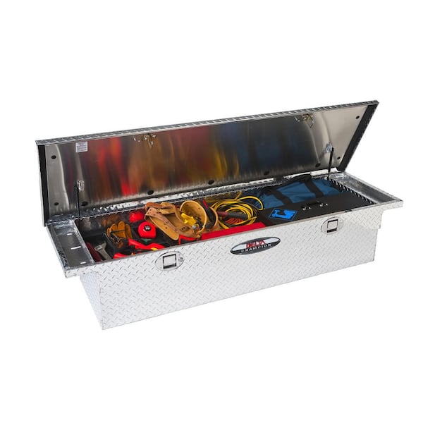 70 in. Diamond Plate Aluminum Full Size Crossover Truck Tool Box with Gear-Lock™ Latch