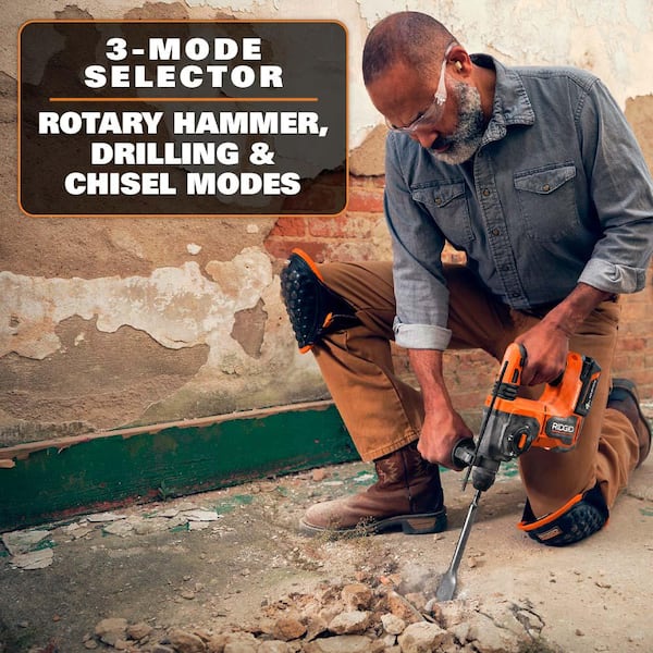 18V Brushless Cordless 1 in. SDS-Plus Rotary Hammer with 18V Lithium-Ion 4.0 Ah Battery