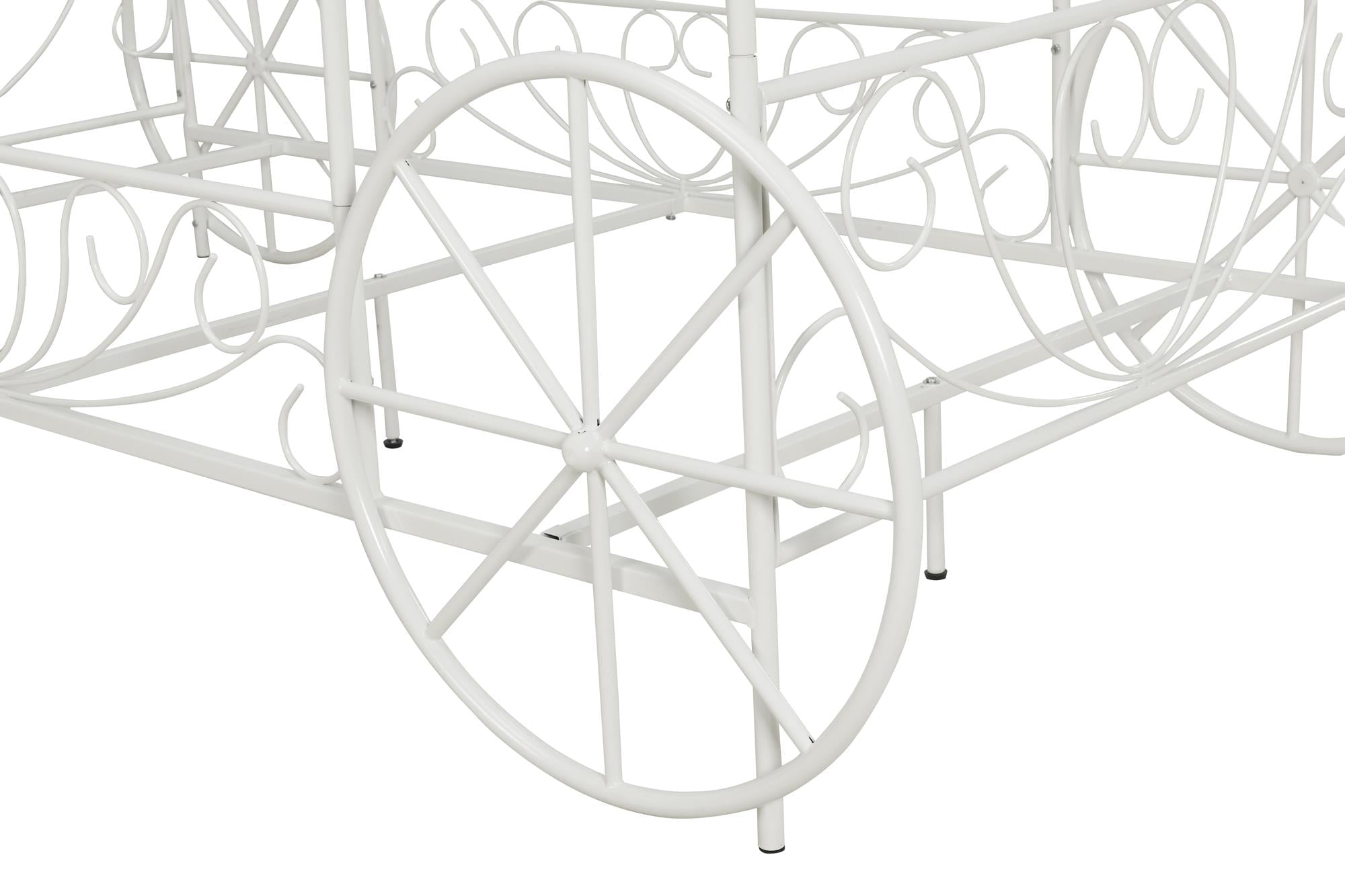 DHP Carriage White Metal Bed, Twin