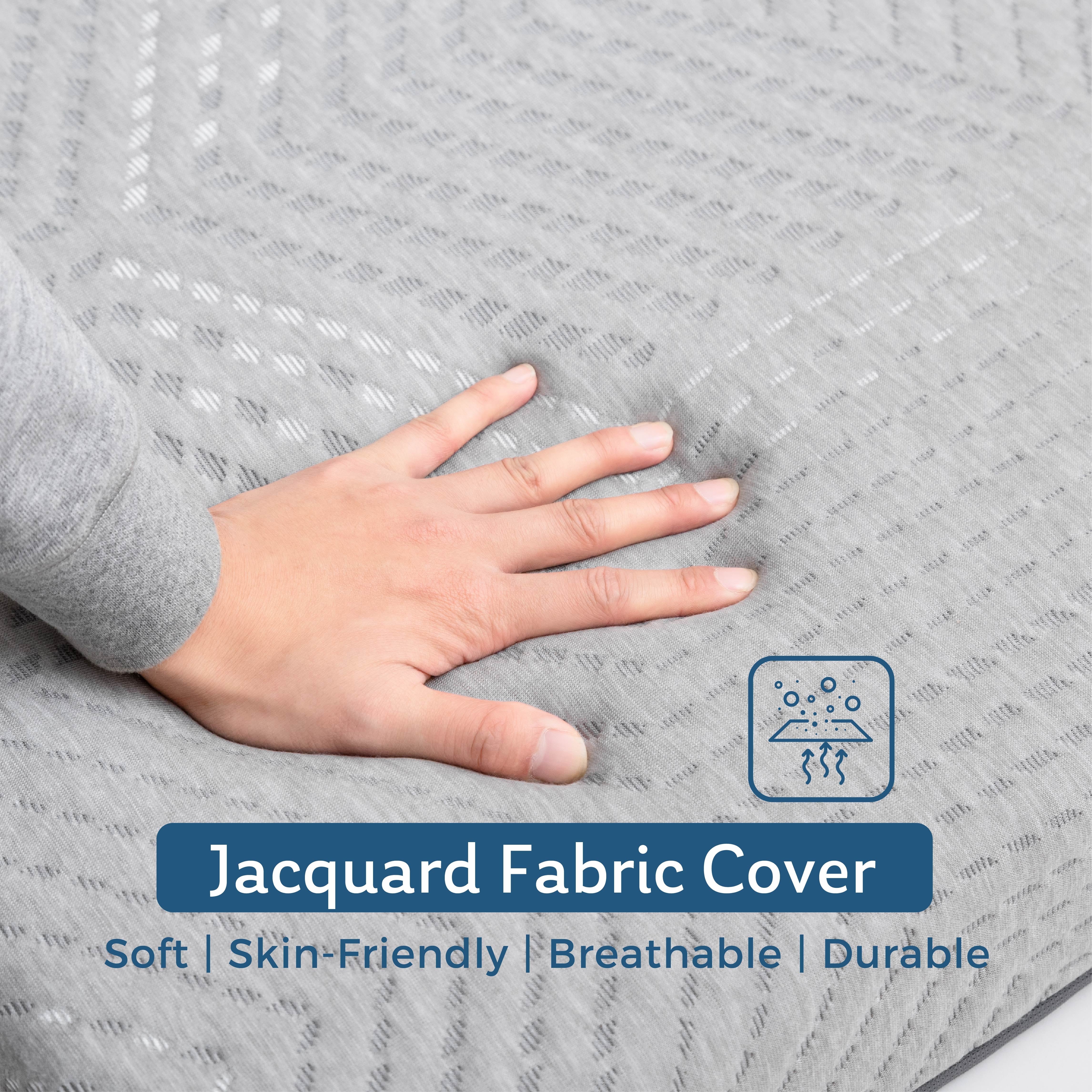 Ego 4 inch Tri Folding Memory Foam Mattress, Portable Guest Bed, Queen Size