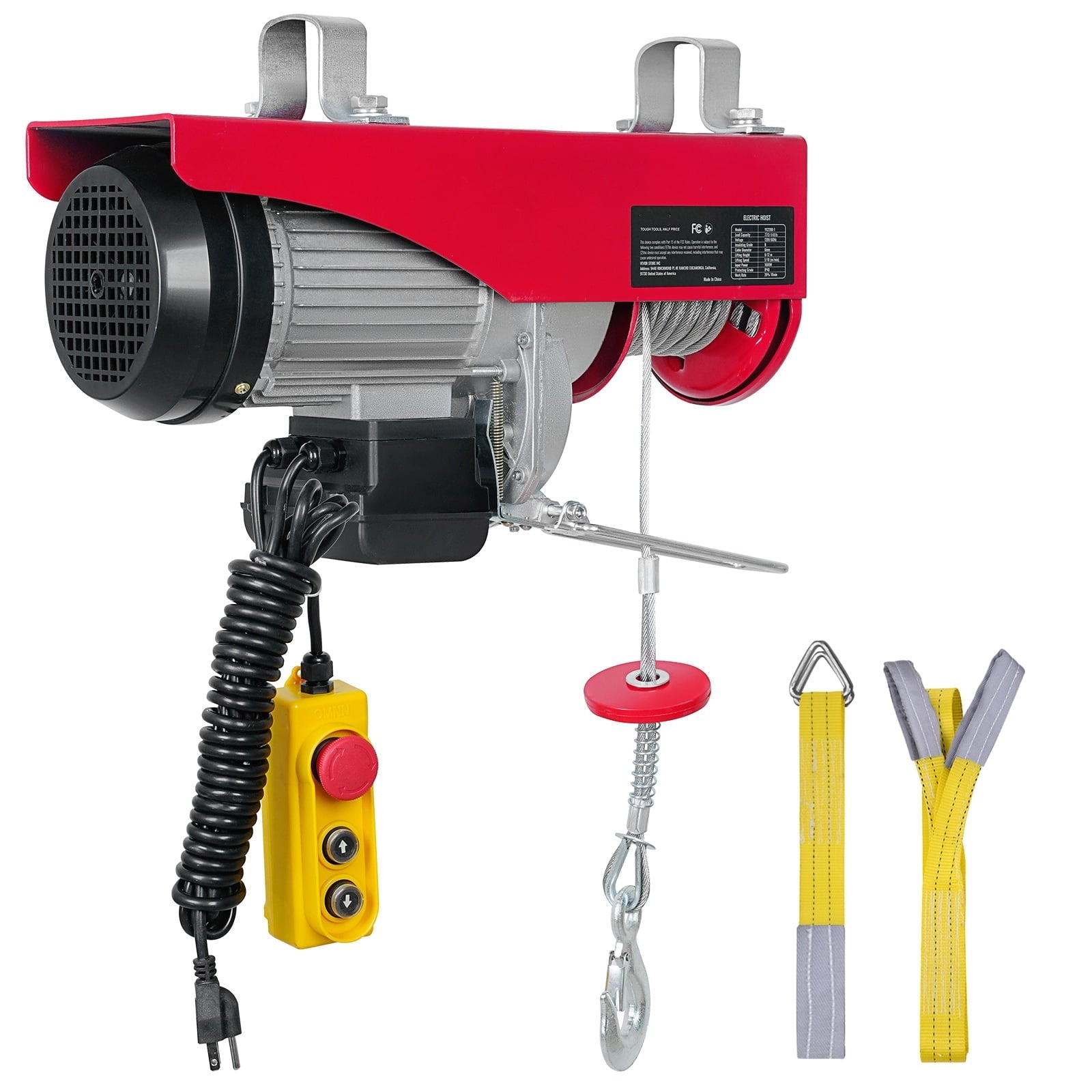 BENTISM Lift Electric Hoist 440lbs,480W 110V Electric Winch with 14ft Wired Remote Control